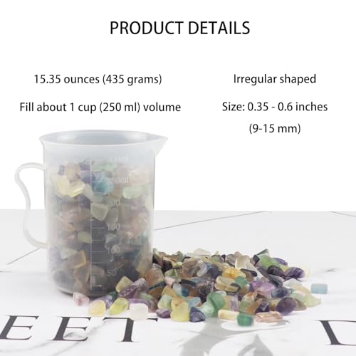 0.96LB Aquarium Gravel Fluorite Natural Quartz Crushed Crystal Vase Filler Fish Tank Decorative Stones Succulent Rocks Bulk Polished Irregular Shaped - color: Fluorite