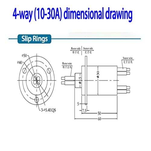 Slip Ring Electrical Slip Ring Motor Slip Ring Rotating Connector Slip Ring Electrical Connector Slip Ring Connector 4 Wires 30A Diameter 30mm - style: 4 Wires 10-30A Diameter 30mm