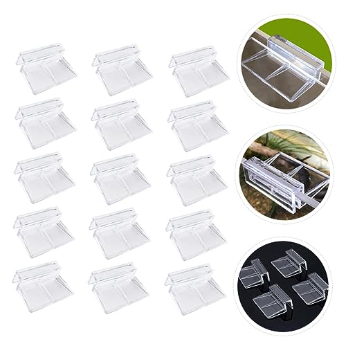 BESPORTBLE 15pcs Fish Tank Accessories Acrylic Clips Support Bracket Cover Holder for Aquarium Rack