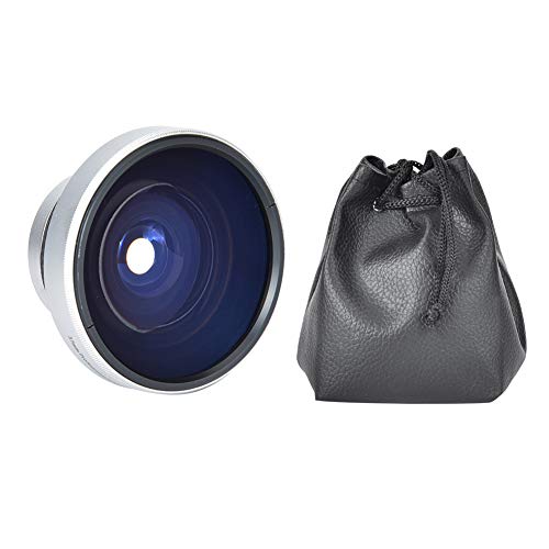 Fish Eye Lens Phone, 37mm 0.25X Super Fisheye Lens, Silver Strong Applicability Additional Lens for 37mm Caliber Camera Lenses
