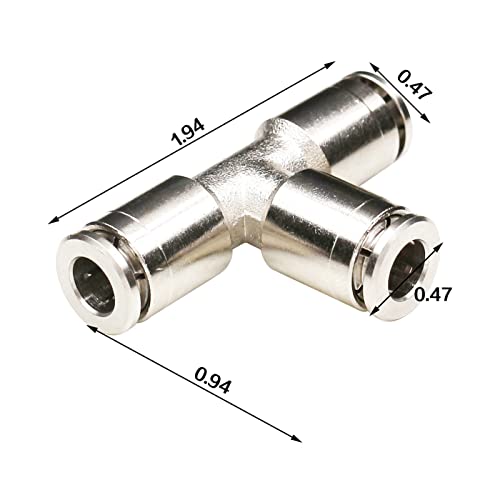 1/4 Union Tee Push to connect fittings Stainless Steel Quick Connect Fittings,CEKER 1/4" x 1/4" x 1/4" OD 3 Way Tee Shaped Tube Fittings Push Connectors Air Line Fittings 2pack - size: 1/4" OD, style: TEE