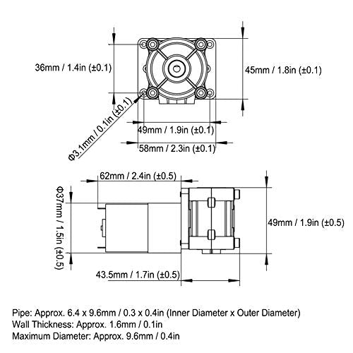 DC Vacuum Pump Strong Suction Self Priming Peristaltic Pump, High for Aquarium Chemicals Liquids and Other Dosing Additives (12V)