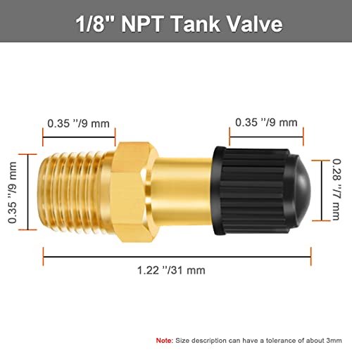 GODESON 1/8"NPT Tank Valve, Anti-Corrosion Brass Schrader Valve with 1/8"Male NPT,Using with Air Compressor Tanks(Pack of 4) - style: 1/8"NPT
