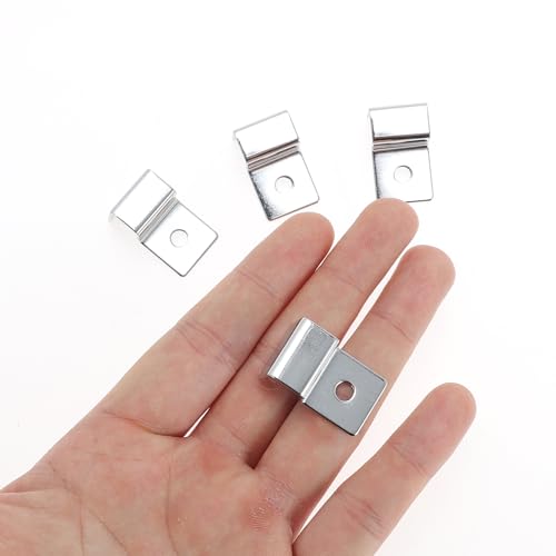 4 Pcs Aquarium Lid Clips, 8mm Aquarium Cover Support Clamps, Aquarium Cover Holder Lid, Stainless Steel Aquarium Tank Cover Clamps Set, Silver Tone