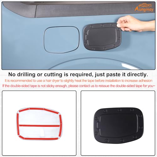 Aunginsy Compatible Ford Maverick 2022-2024 Gas Tank Door Cap Protect Cover Accessories - color: Matte Black