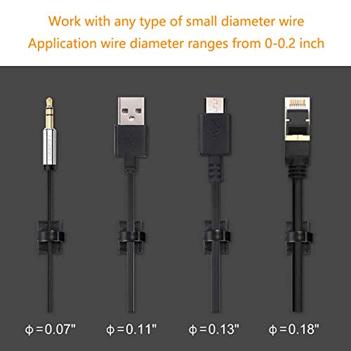 Adhesive Clips Strong Wire Holders 100 Pack Self-Adhesive Wire Clip Cable Cord Desk Management for Office Home and Car