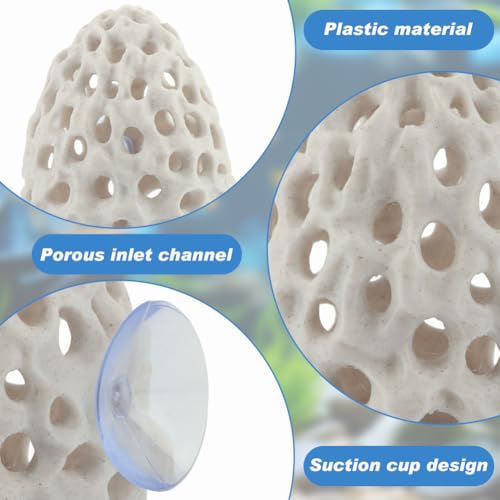 Shrimp Hides for Aquarium Bettas Fish Hideout with Strong Suction Cup - Nano Tank Ornament for Cherry Shrimp(Color:White)