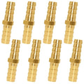 Uenede 8PCS Brass 1/4"OD Barb Splicer Mender Hose Barb Fitting Straight 2-Way Union Garden Hose Repair Fittings for Water/Oil/Gas - size: 1/4" Barb, style: Straight (2 Way)