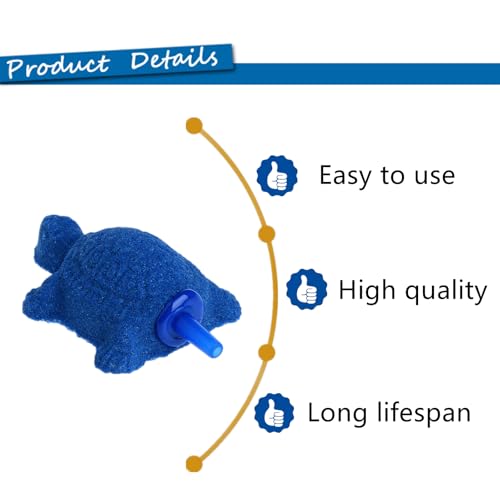 2 PCS Turtle Aquarium Bubble Air Stone Professional Aquarium Aerator Fish Tank Aerator Turtle Air Stone Turtle Aquarium Accessories for Aquariums, Fish Tanks, Hydroponics(Blue)