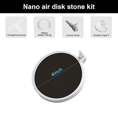 Aquarium Air Stones Oxygen Bubbler, 4 Inch Fish Tank Quiet Oxygen Aerator, Air Pump Accessories Airstones for Fish Tank and Hydroponics - size: 4 inch for 35 - 100 gallon tanks