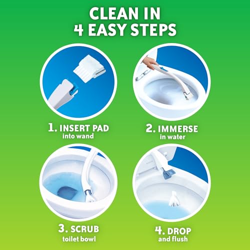 Scrubbing Bubbles Toilet Bowl Wand Cleaner Refills, Fresh Brush Heavy Duty Cleaner Toilet Refill Pads, Removes Limescale & Odors, Citrus Scent, 8 Count (Pack of 1) - size: 8 Count (Pack of 1)
