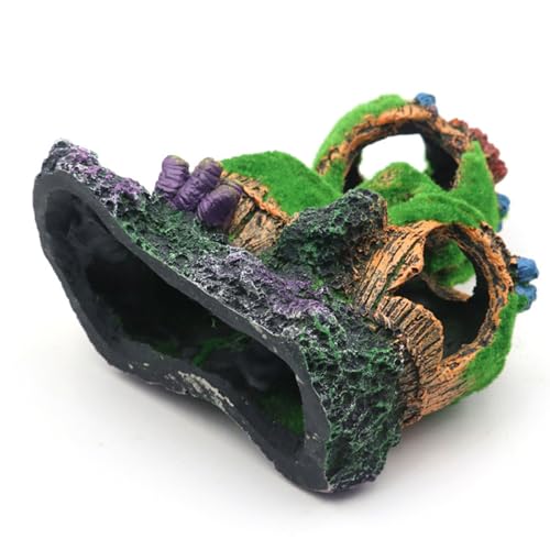 Shrimp Breeding Protectors Fish Tanks Barrels Hideouts Aquariums Ornaments Fishbowls Accessories Realistic Barrels Cave - color: LMC20765