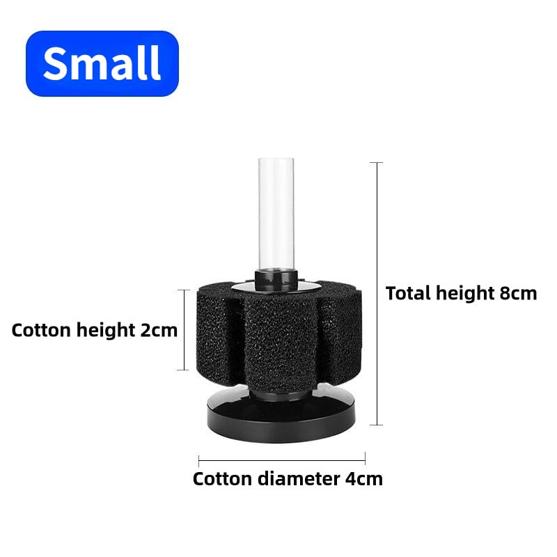 Aquarium Sponge Filter Fish Tank bio Biochemical Betta Shrimp Nano Filter with Airline Tubing (S up to 7Gal 2 Pcs)