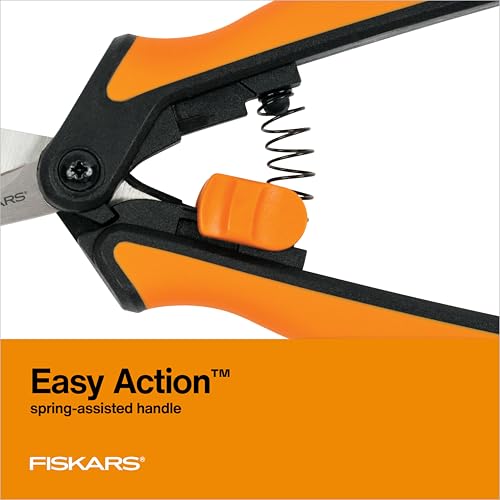 Fiskars 6" Pruning Scissors for Flower Stems, Herbs, Buds, and Small Plants, Garden Snips with Stainless Steel Blades, Gardening Trimmers with Comfortable Handle - style: Pruning Snips