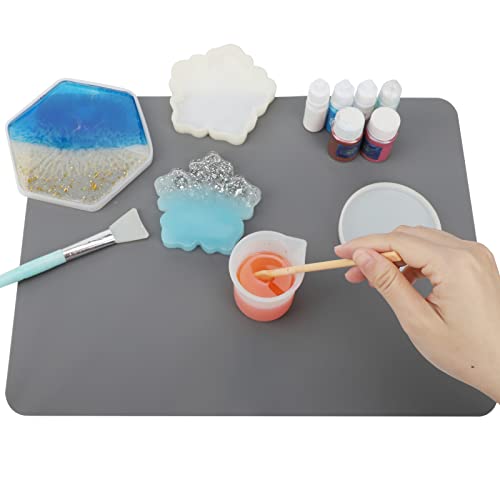 Gartful 2 Pack Silicone Crafting Mats, 15.7" x 11.8" Silicone Mat for Crafts, Large Heat Resistant Sheet for Jewelry Casting Molds, Epoxy Resin, Painting, Counter Table Protector, Placemat, Dark Gray - color: Dark Gray, size: 2pcs - 15.7 x 11.8 inches