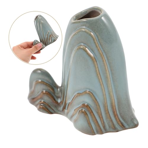 Cabilock Ceramic Miniature Mountain Ornament - Zen Garden Accessories Fish Tank Landscape Bonsai Decor - Paint Brush Rest Stand - Calligraphy Brush Holder