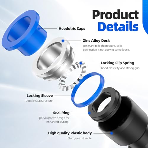 50PCS Quick Connect Air Hose Fittings 5/32 1/4 5/16 3/8 1/2 inch Straight Push to Connect Fittings Kit Quick Release Pneumatic Connectors Air Line Fittings for 5/32 1/4 5/16 3/8 1/2 inch Tube - size: 1/4"-5/16"-5/32"-3/8-/1/2"OD(50pcs)