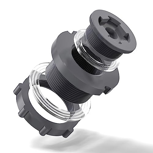TAISHER 2PCS Black PVC 1-1/4'' Bulkhead Tank Connector Adapter Fitting with Plugs & Gasket for Water Tank, Rain barrels, Aquariums, Bathtubs and Sink - size: 1-1/4"(PVC) with Plugs & Gasket