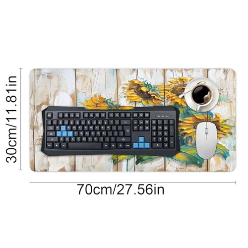 XXL Gaming Mouse Pad Sunflower Wood Flower XXL Gaming Mouse Pad Large Desk Mat Protector for Desktop, Anti-Slip Rubber Extended Computer Keyboard Mat Writing Pad for Work Office, 11.8*27.5 In,B-1483 - color: B-1483, size: 11.8*27.5 In