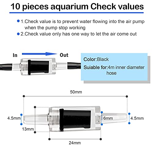 32.8 feet Aquarium Airline tubing Hose 10 air Stone for Fish Tank 10 Aquarium one Way air Check Value for Fish Tank 10 Aquarium Suction Cups 5 Each Aquarium air Controller and I T Hose connectors - size: 32.8 feet aquarium tubing with 46 kits
