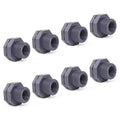 ChillWaves PVC Bulkhead Fitting 1" Double Thread Connector Adapter for Water Tank, Aquariums, Rain barrels(8-PACK) - size: 1 Inch, style: Bulkhead Fitting