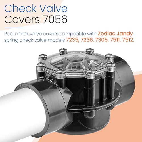 Pool Check Valve Covers 7056 Fits for Zodiac Jandy Check Valve 7235, 7236, 7305, 7511, 7512, Replacement Pool Pumps Valves Flapper Assembly with Screw (2 Pack)