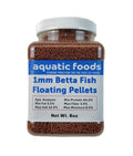 1mm - 1/32" Floating Pellets for Bettas, Siamese Fighting Fish, Guppies, Tetras, Live Bearers, Baby Koi, All Smaller Tropical and Pond Fish...WL 8oz Sm Jar