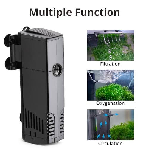 NICREW Aquarium Internal Filter, Submersible Power Filter for Fish Tanks 40-66 Gallon, 264 GPH - size: Magi 1000: 40 - 66 gal