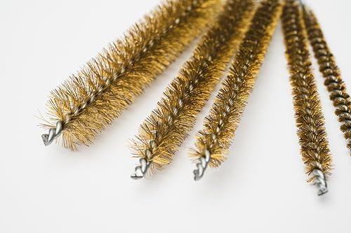 PMD Products 10-Piece Tube Cleaning Brush Kit | Brass Wire Bore Brushes & Stainless Steel Brushes 12" Long (1/4" to 3/4") for Tubes, Cylinders, and Narrow Spaces