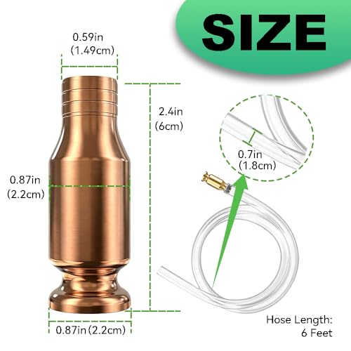 Shaker Siphon Hose for Fuel Transfer Pump 1/2'' Copper Valve Syphon Hose Gas Siphon Pump for Gasoline, Oil, Diesel, Water, Liquid Self Priming Shaker Siphon Hand Pump Tube (6 feet) - size: 6 Feet