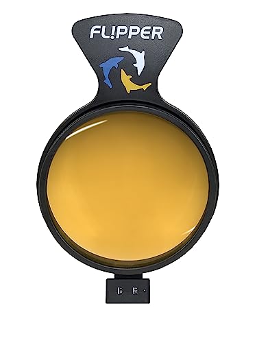 Flipper DeepSee Aquarium Magnifier Magnetic Viewer, Orange Filter Lens & Rechargeable LED Spotlights – Fish Tank Magnifying Glass – Flipper Fish Tank Accessories, 5"
