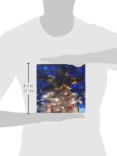 3Drose 8 X 8 X 0.25 Inches Mouse Pad a Christmas Tree Lit Up with Silver and White and a Blue Background From An Aquarium (mp_52631_1)