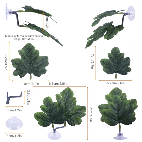 Betta Fish Hammock - Dual Leaf Design with Strong Suction Cups, Non-Toxic Durable Material for Spawning & Resting, Natural Aquarium Decor for Beta Fish Tanks (Green, 3) - color: Green, size: 3