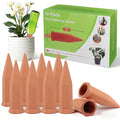 Tcamp 10 Pack Terracotta Watering Spikes, Plant Watering Devices Wine Bottle Automatic Plant Self Watering Spikes for Vacations, Self-Watering Stakes for Indoor Outdoor Plants - size: 10 Pack
