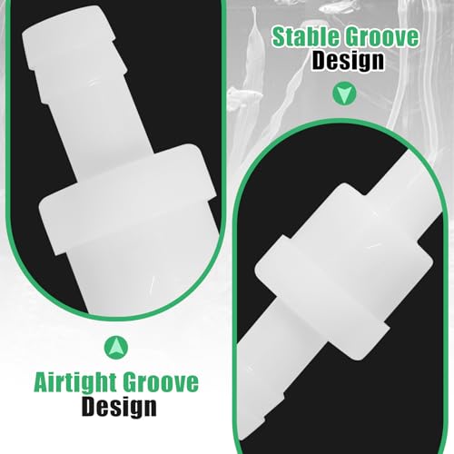 Luomorgo 2 Pcs 3/8" Inline Check Valve - PVDF Plastic One-Way Non-Return Air Check Valve - Ozone Resistant for Fuel, Oil, Water, Air, Gas Pumps & Systems - size: 3/8 Inch