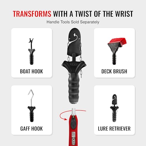 Ego S1& S2 Fixed Handles, Fishing Net Extension, Multiple Lengths, Strong & Lightweight, Easy Net Removal, Modular System, 30+ Attachments - color: Red, size: 29"