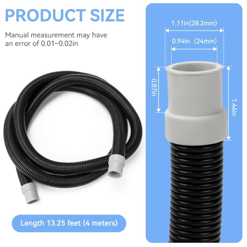 A20236 Ribbed Hosing for Fluval Hose Replacement Fit for Fluval FX2/FX4/FX6 Canister Filters, 13.25 ft, for Fluval Fx Hose Aquarium Filter Tubing Replacement Part
