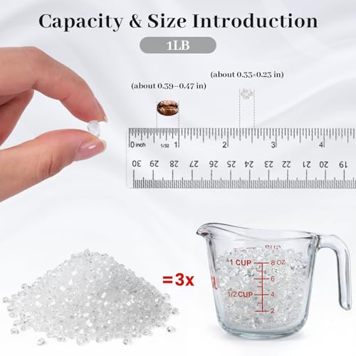 DomeStar 4200PCS Mini Clear Fake Ice Rocks, 1LB Fake Ice Acrylic Gems Diamonds DIY Craft Fish Tank Table Scatter Props Weeding Party Decoration (0.23 * 0.33) - color: Clear