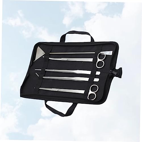 ibasenice 5pcs Aquarium Maintenance Tool Set Stainless Steel Scissors and Tweezers for Aquascaping Includes Canvas Storage Bag for Freshwater and Plant Care