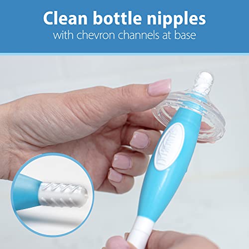 Dr. Brown's Reusable Sponge Baby Bottle Cleaning Brush with Suction Cup Stand, Scrubber and Nipple Cleaner, BPA-Free, Blue, 1-Pack - color: Blue Bottle Brush, size: 1-Pack