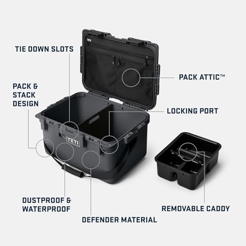 YETI LoadOut GoBox Collection, Divided Waterproof Cargo Case, Dry Box, Camera Case, Fishing Tackle Box - color: Black, size: GoBox 30