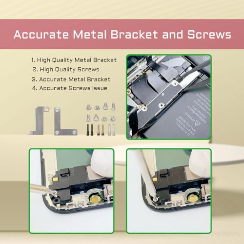 Inner Complete Screws Set and Full Internal Metal Bracket Kit Replacement for iPhone Xs MAX Plate Cover Bottom Small Screw Parts with Repair Tools Screwdriver for XSMAX