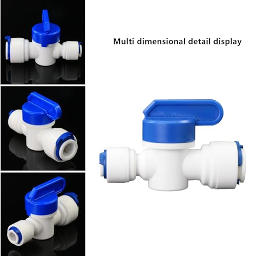 1/4" x 3/8" Push-Fit Globe Valve for RO System, 5 Pcs | Quick ball valve switch connects 1/4" to 3/8" for reverse osmosis RODI water filters & purification systems. - style: 1/4 turn 3/8 quick connect ball valve