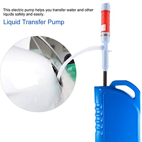 SUNGOOYUE Battery Operated Liquid Transfer Pump PE Electric Siphon Pump 3V 64cm with Bendable Suction Tube for Water Oil Transfer Fish Tank Pool Basement Use (Red) - color: Red