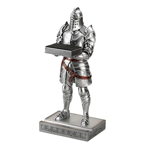 King's Guard Headphone Stand Watch Display Stand Jewelry Bracelet Necklace Holder Trays Towers Warrior Knight Mobile Phone Stand for Office & Home 12.20 Inch (Silver) - color: Silver