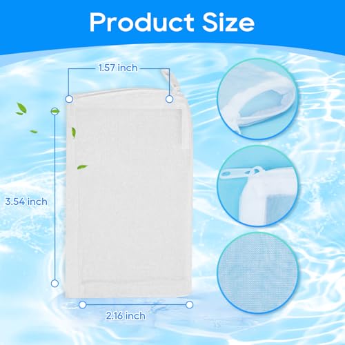 15PCS Media Bags for Aquarium, Extra Fine Mesh Bag Reusable Nylon Net Aquarium Filter Bags with Plastic Zipper for Extra Fine Resins Filter, 2.4 x 4 Inch - color: Extra Fine, White 15Pack, size: 2.4 x 4 Inch