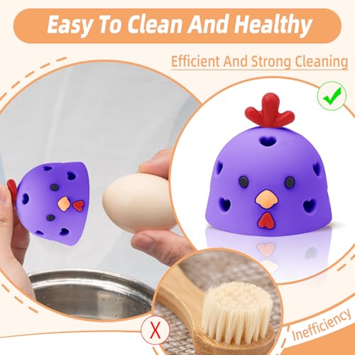 Silicone Egg Brush Cleaner, Egg Washer for Fresh Eggs, Egg Cleaner for Fresh Eggs, Egg Scrubber for Fresh Eggs, Reusable Cleaning Tools for Egg Washer (Purple) - color: Purple