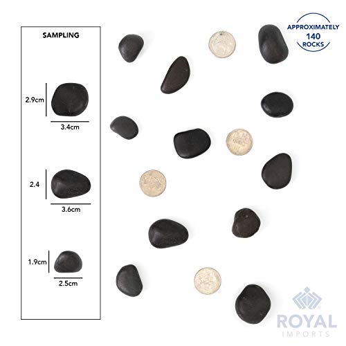River Rocks Decorative Ornamental Vase Filler 1"-1.5" Black Aquarium Gravel 2 lbs - Landscaping Pebbles for Indoor Plants, Fish Tank Gravel, Terrarium& Home Decor, DIY & Crafting – Royal Imports - size: 1"- 1.5" - 2 lbs, style: Black