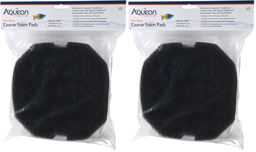 Aqueon Canister Filter Media Foam Pad, Black, Medium/Large (Pack of 2) - size: Medium/Large (Pack of 2)