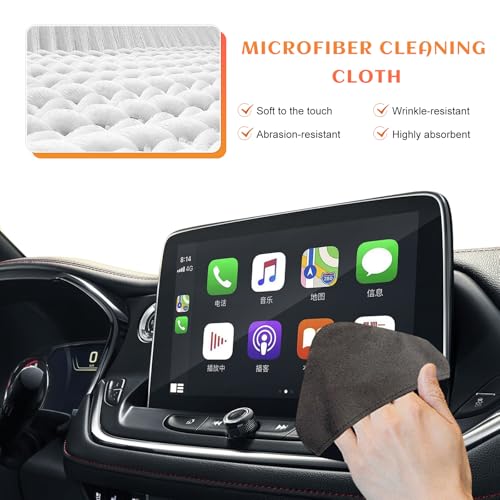 Car Screen Cleaner, 4.13"×4.13" Square Microfiber Auto Touchscreen Cleaning Cloth, Reusable Vehicle Interior Touch Screen Cleaning Pad Non-Scratch Wipes, Car Accessories - color: Square